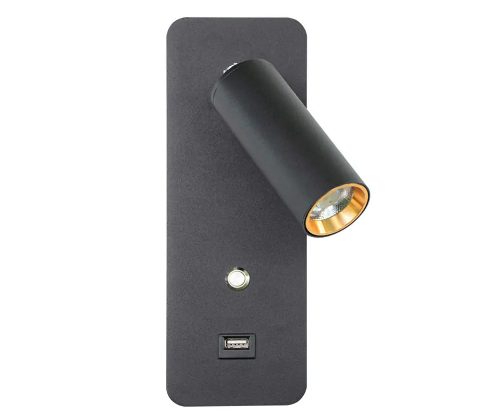 LED Wall Lamp with USB for Bedroom