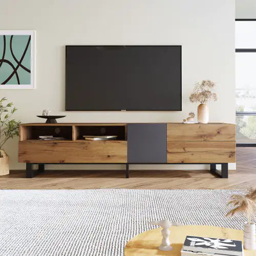Modern Wood Finish TV Stand