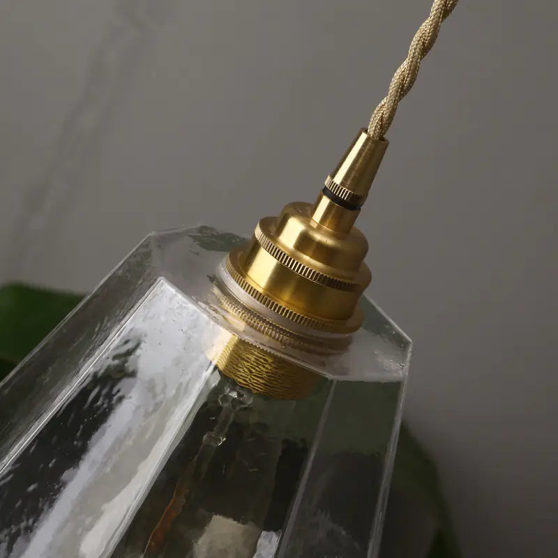 Brass and Glass Pendant Light