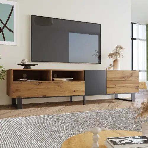 Modern Wood Finish TV Stand