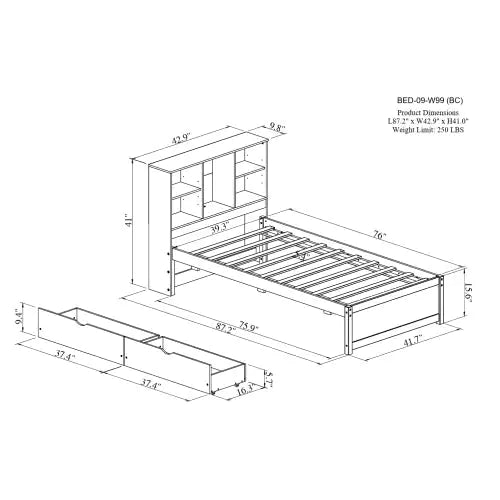 Modern Twin Size Bed Frame