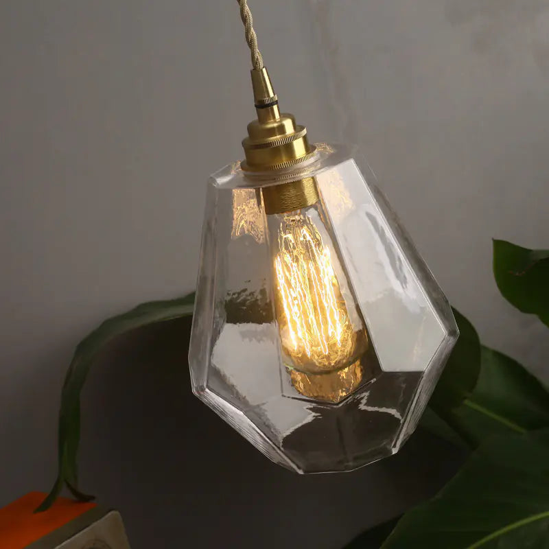 Brass and Glass Pendant Light