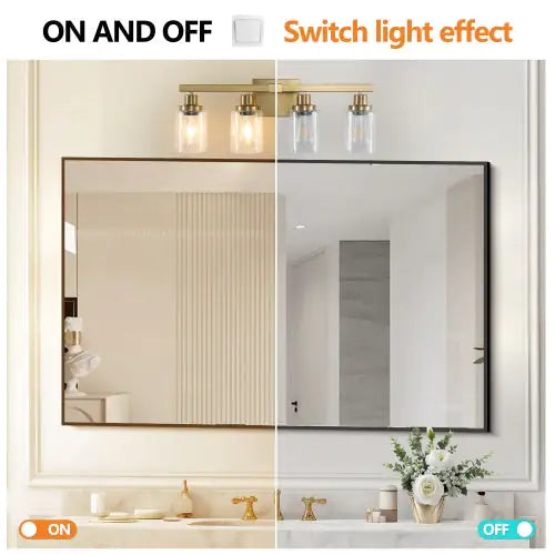 Gold Vanity Light With Glass Shade
