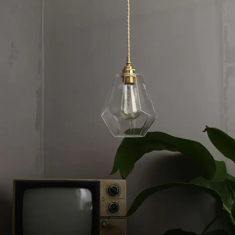 Brass and Glass Pendant Light