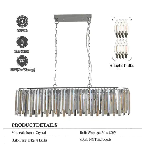 Modern Oval Crystal Luxury Chandelier