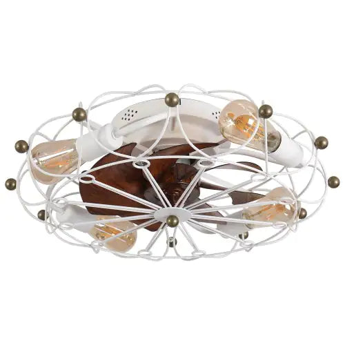 Low Profile Cage Ceiling Fan With Light Remote Control