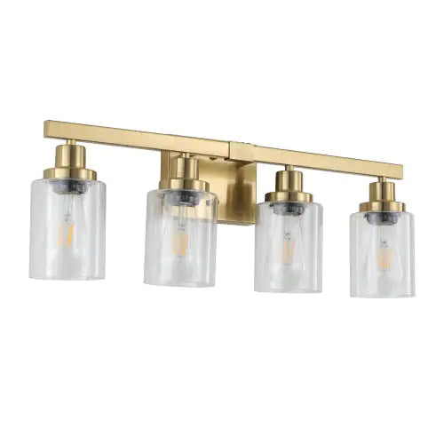 Gold Vanity Light With Glass Shade