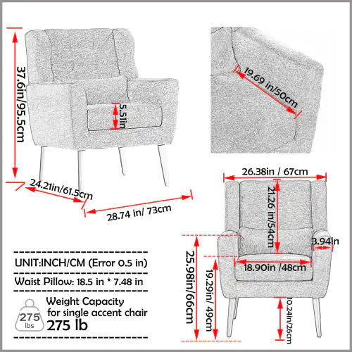 Modern Teddy Fabric Armchair