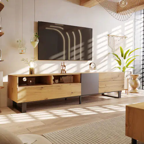Modern Wood Finish TV Stand