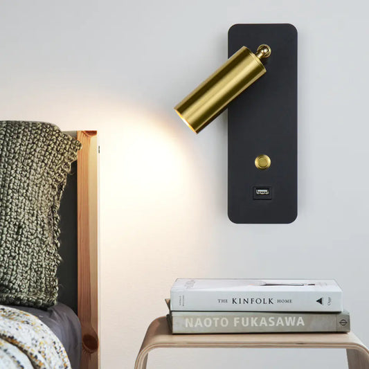 LED Wall Lamp with USB for Bedroom