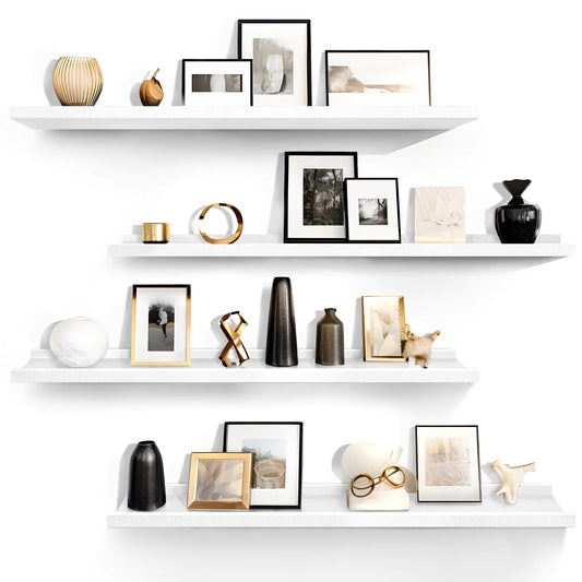White Floating Shelves for Wall Storage