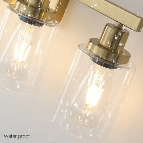 Gold Vanity Light With Glass Shade