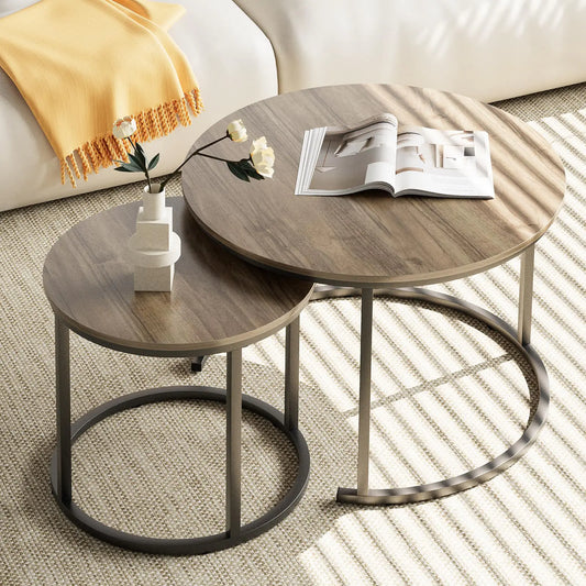 Nesting Coffee Table with Metal Frame