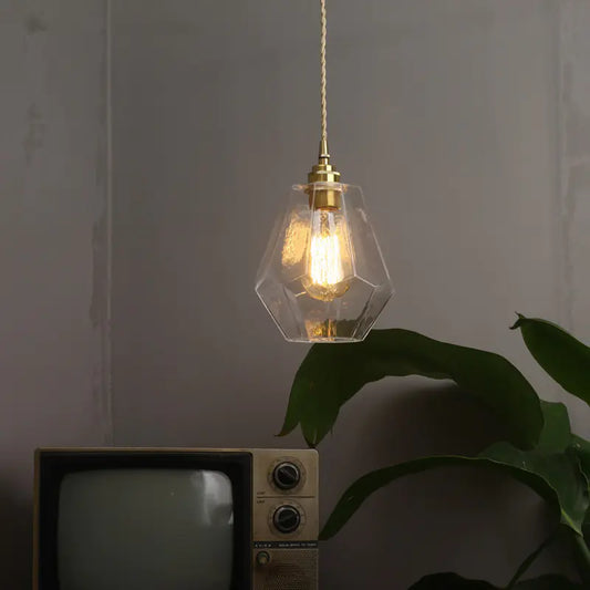 Brass and Glass Pendant Light