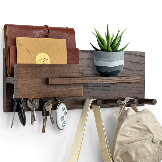 Solid Wood Mail and Key Holder